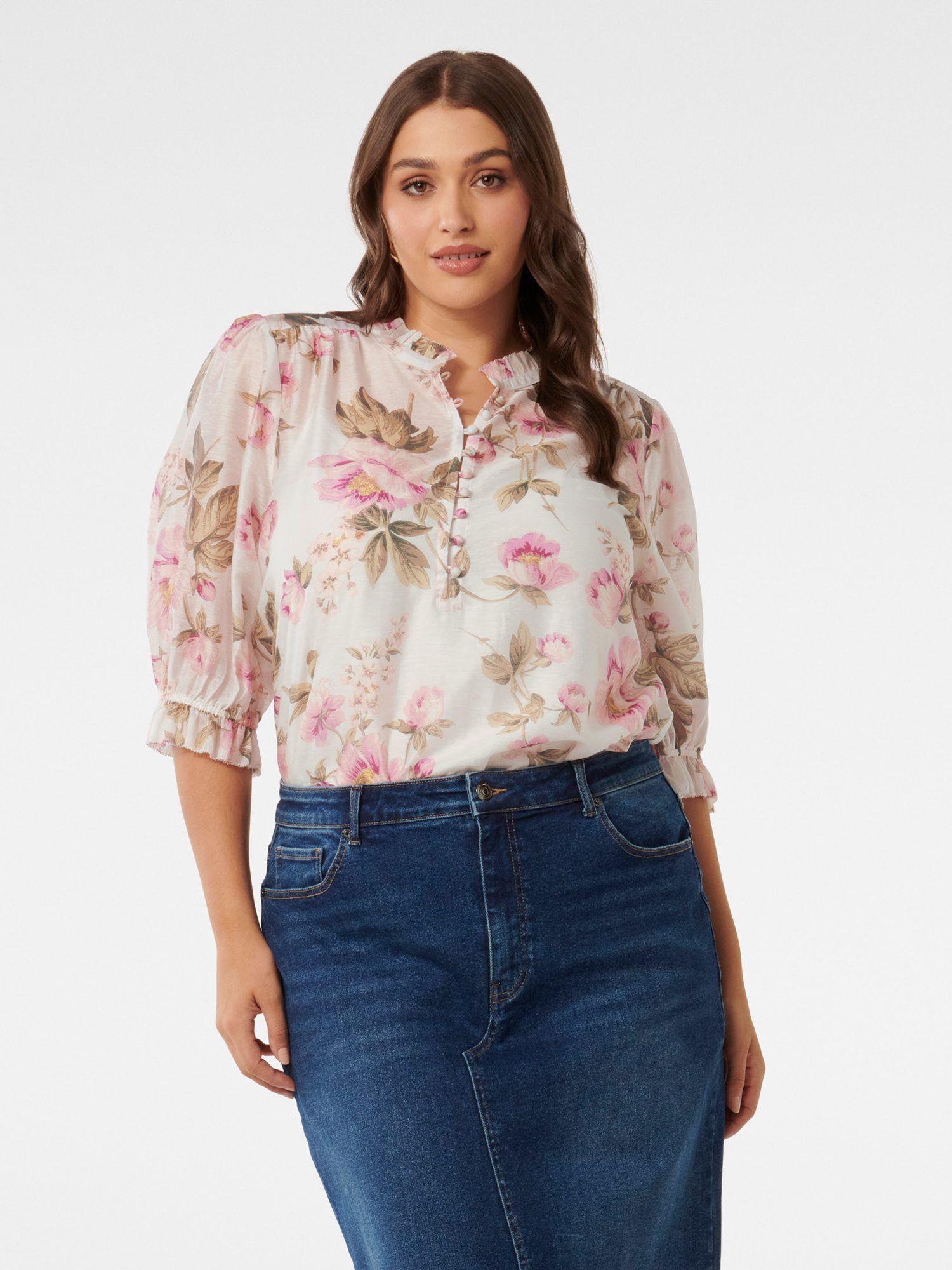 rita curve half placket blouse