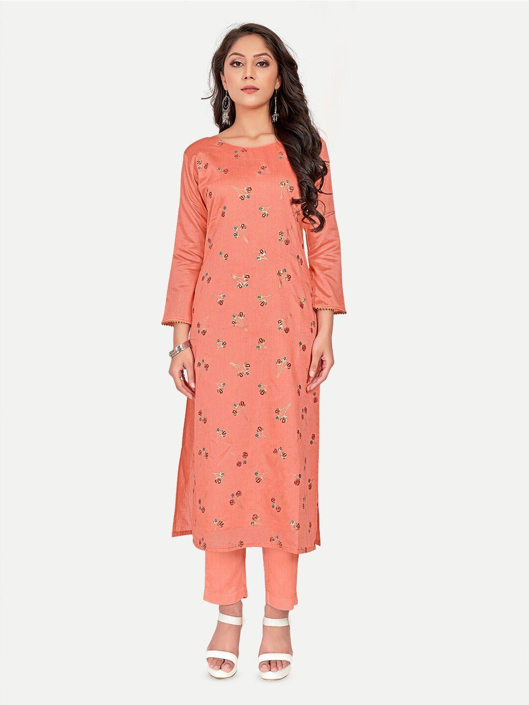 riti floral printed chanderi cotton kurta