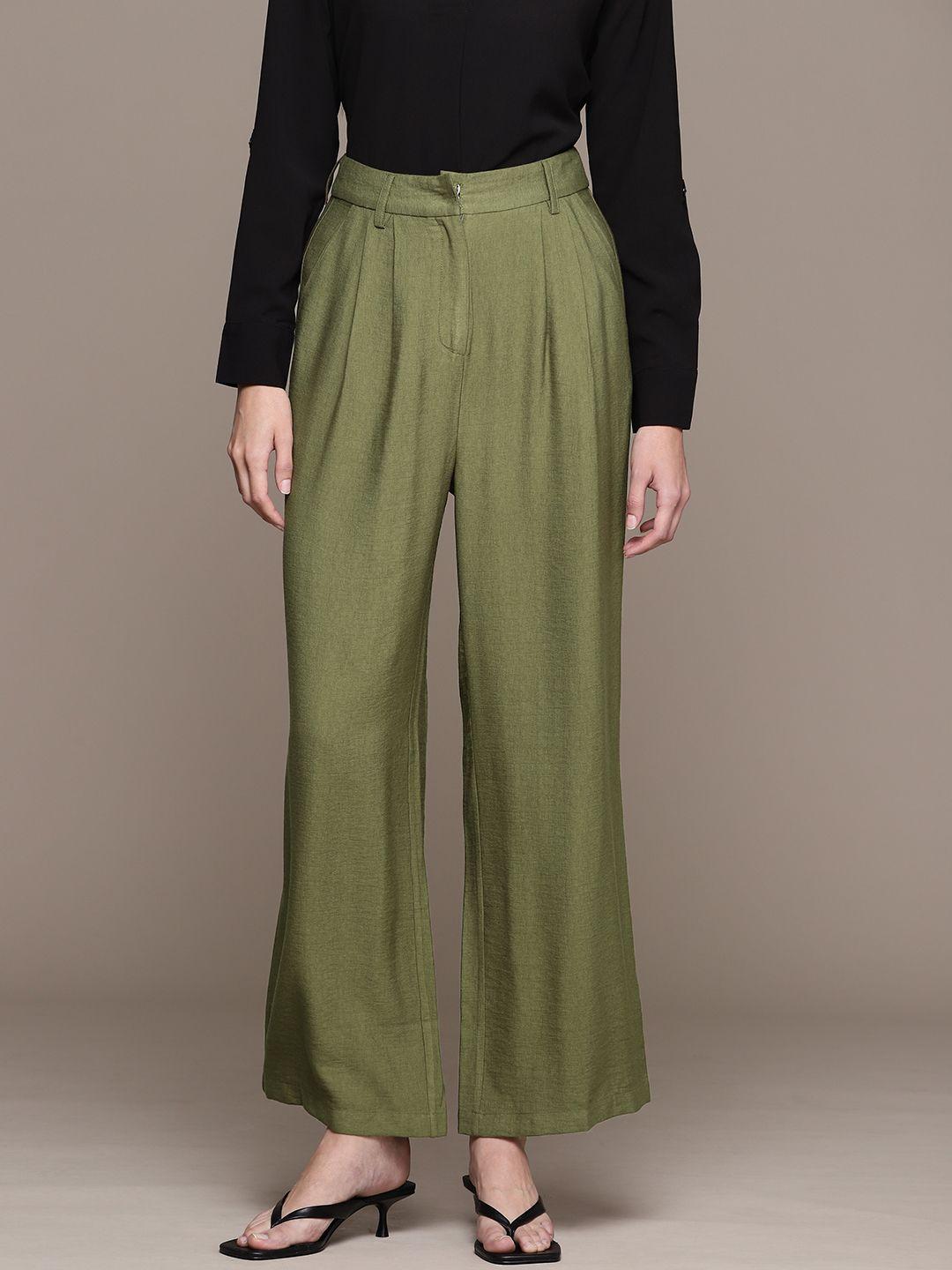 ritu kumar relaxed loose fit pleated trousers