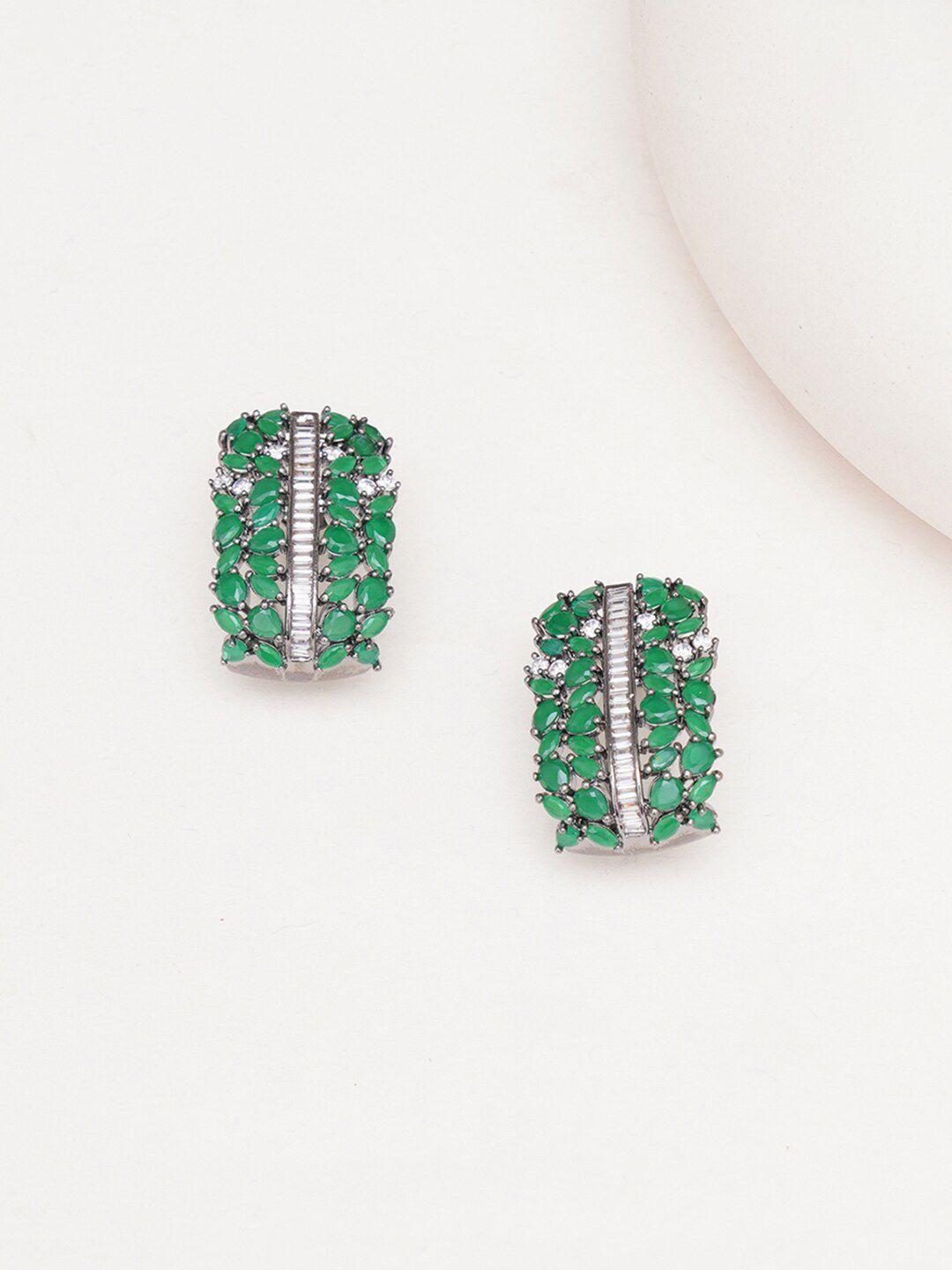 ritu singh green contemporary studs earrings