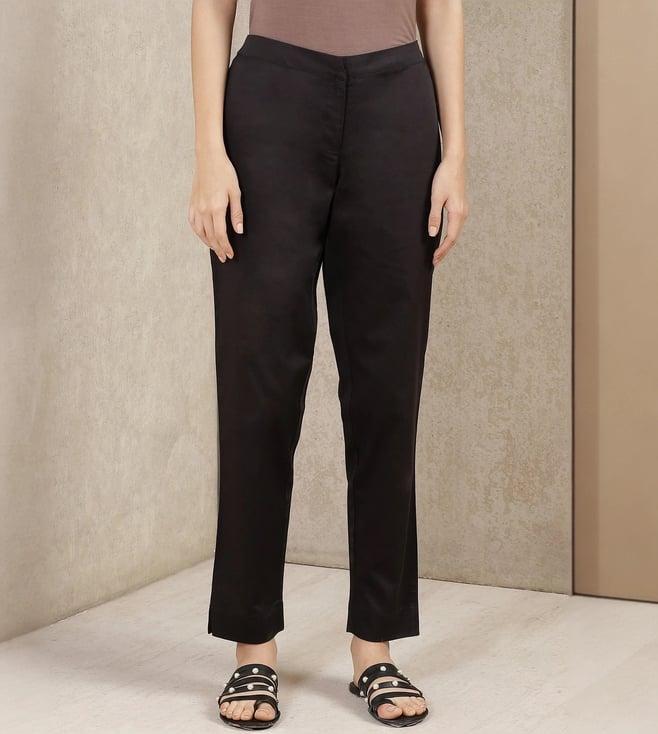 ritu kumar black cotton straight pants