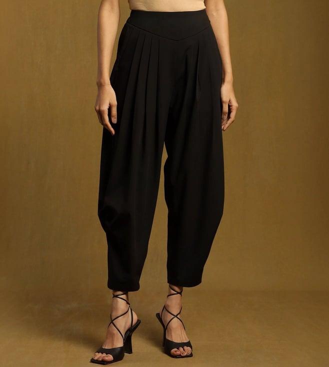 ritu kumar black solid dhoti pants