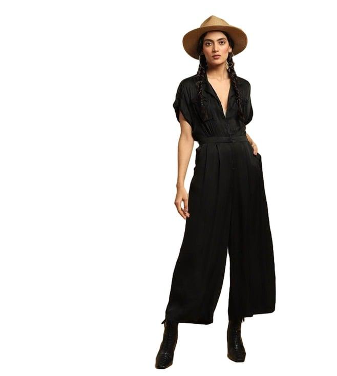 ritu kumar black solid jumpsuit