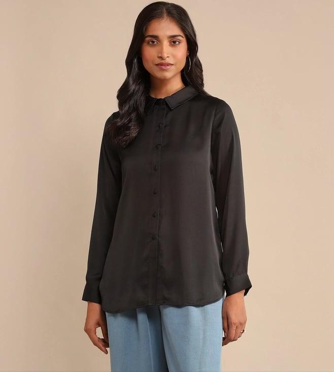 ritu kumar black solid shirt