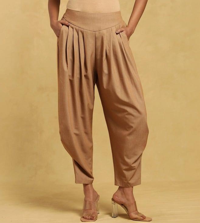 ritu kumar brown solid dhoti pants