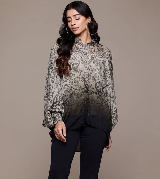 ritu kumar grey jalaj shirt