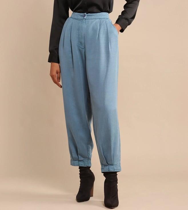 ritu kumar indigo solid tapered pant