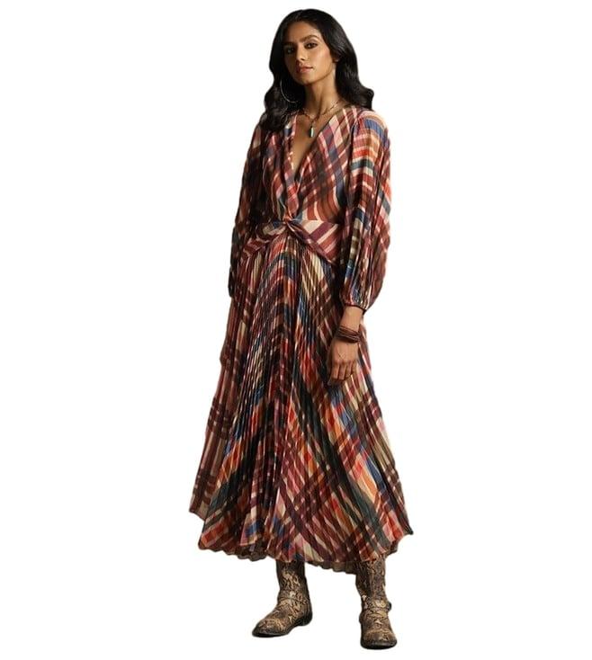 ritu kumar multi color geometric print jumpsuit