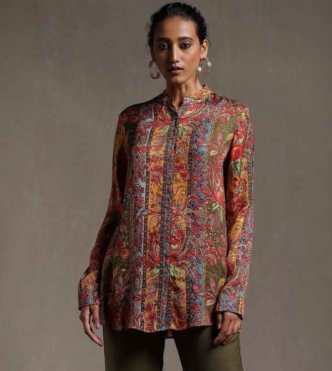 ritu kumar multi color printed shirt