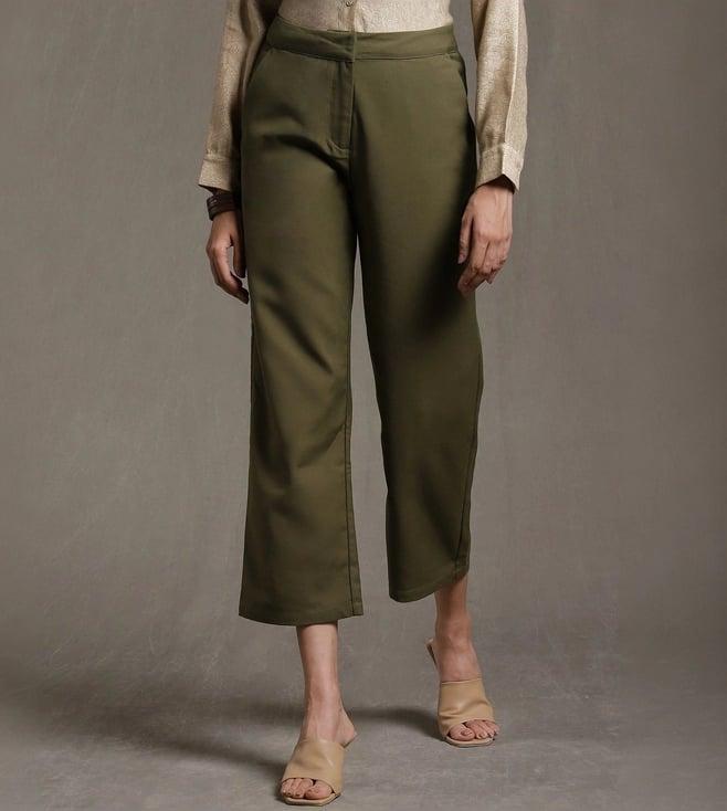 ritu kumar olive straight pants