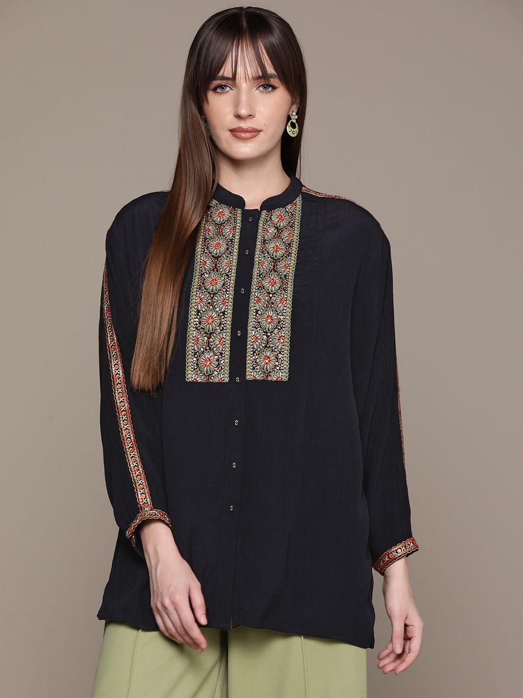 ritu kumar women relaxed floral opaque printed casual shirt