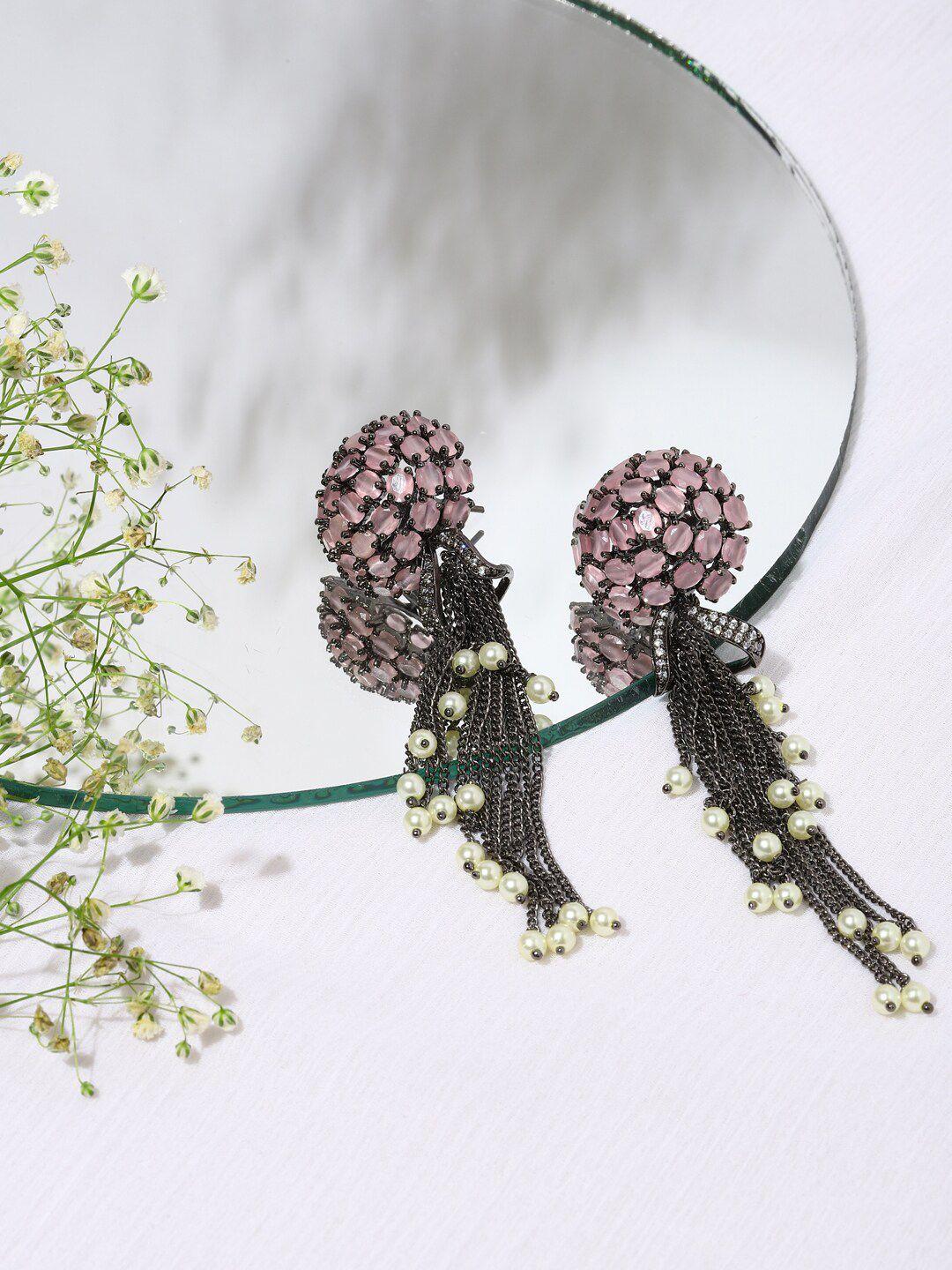 ritu singh purple contemporary drop earrings