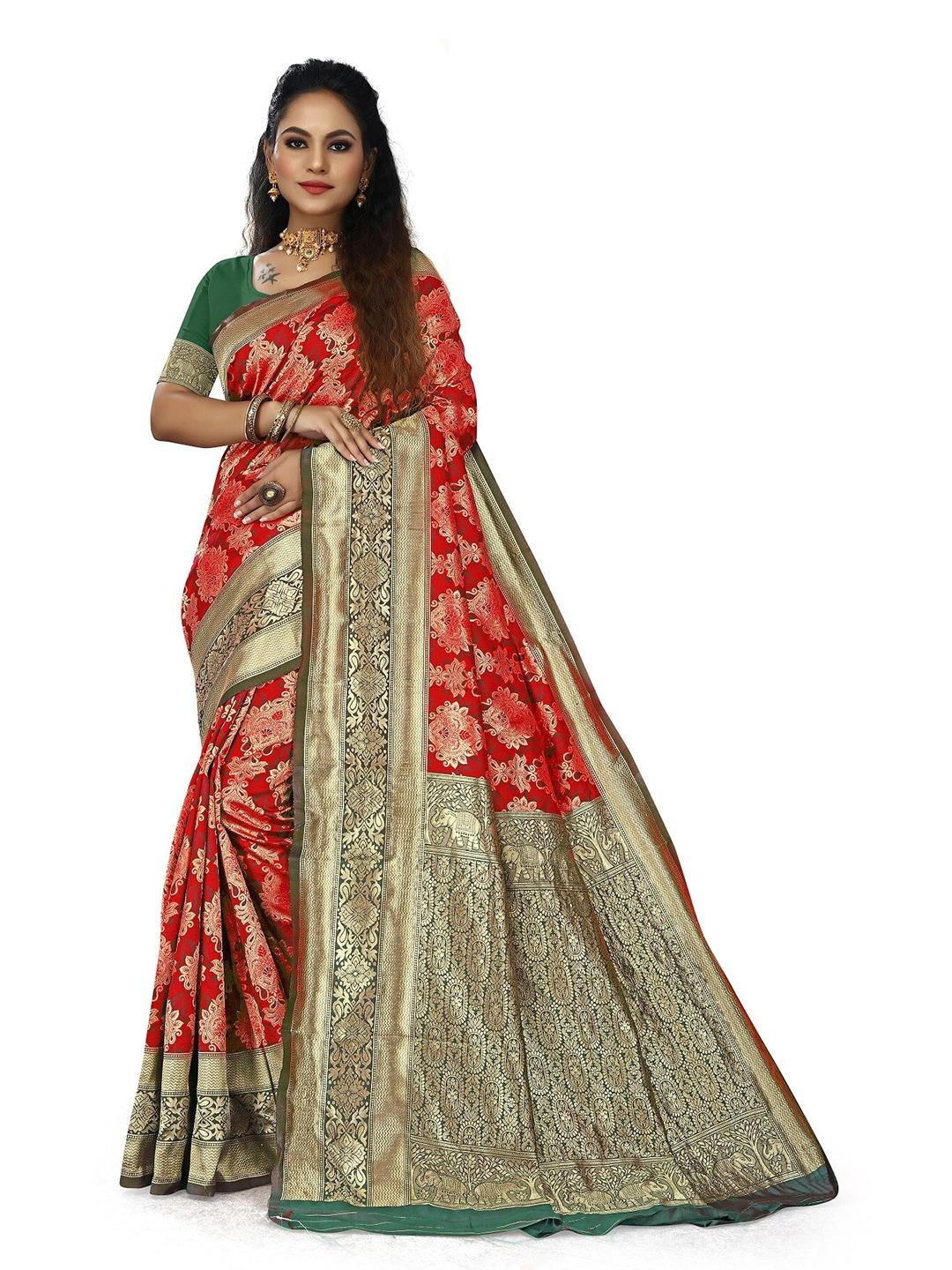 rivana woven design zari silk blend banarasi saree