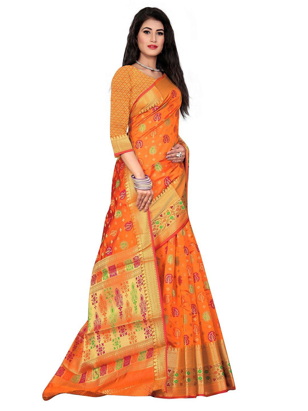 rivana  woven design zari banarasi saree with blouse piece