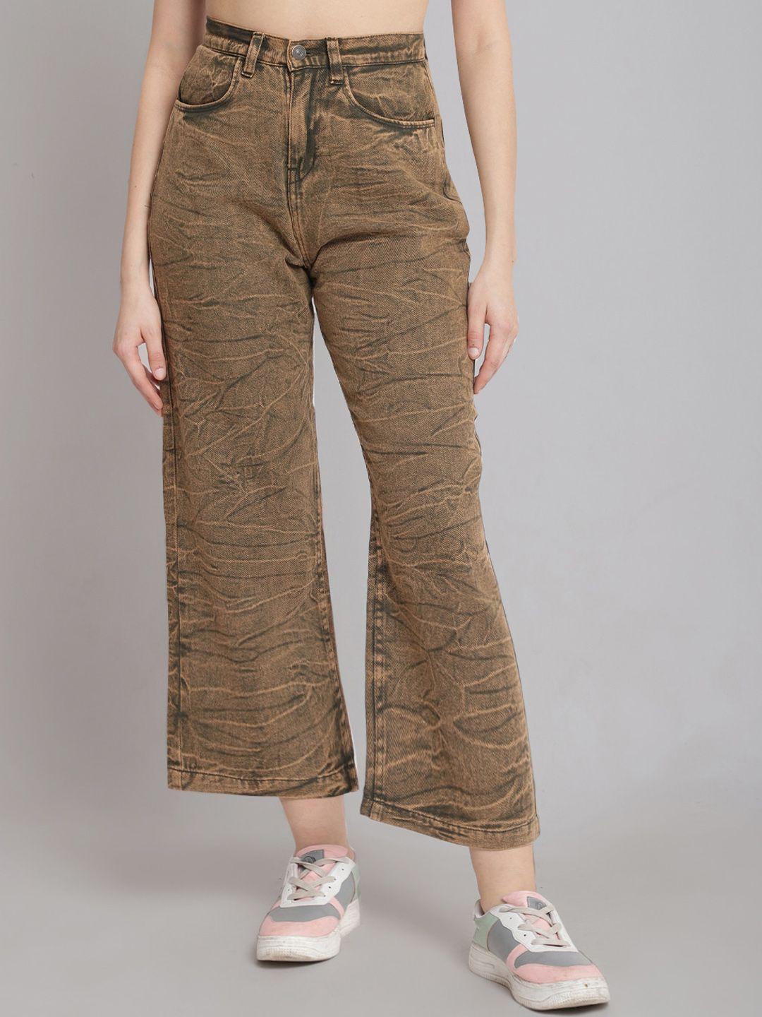 river of design jeans wide leg high-rise stretchable jeans