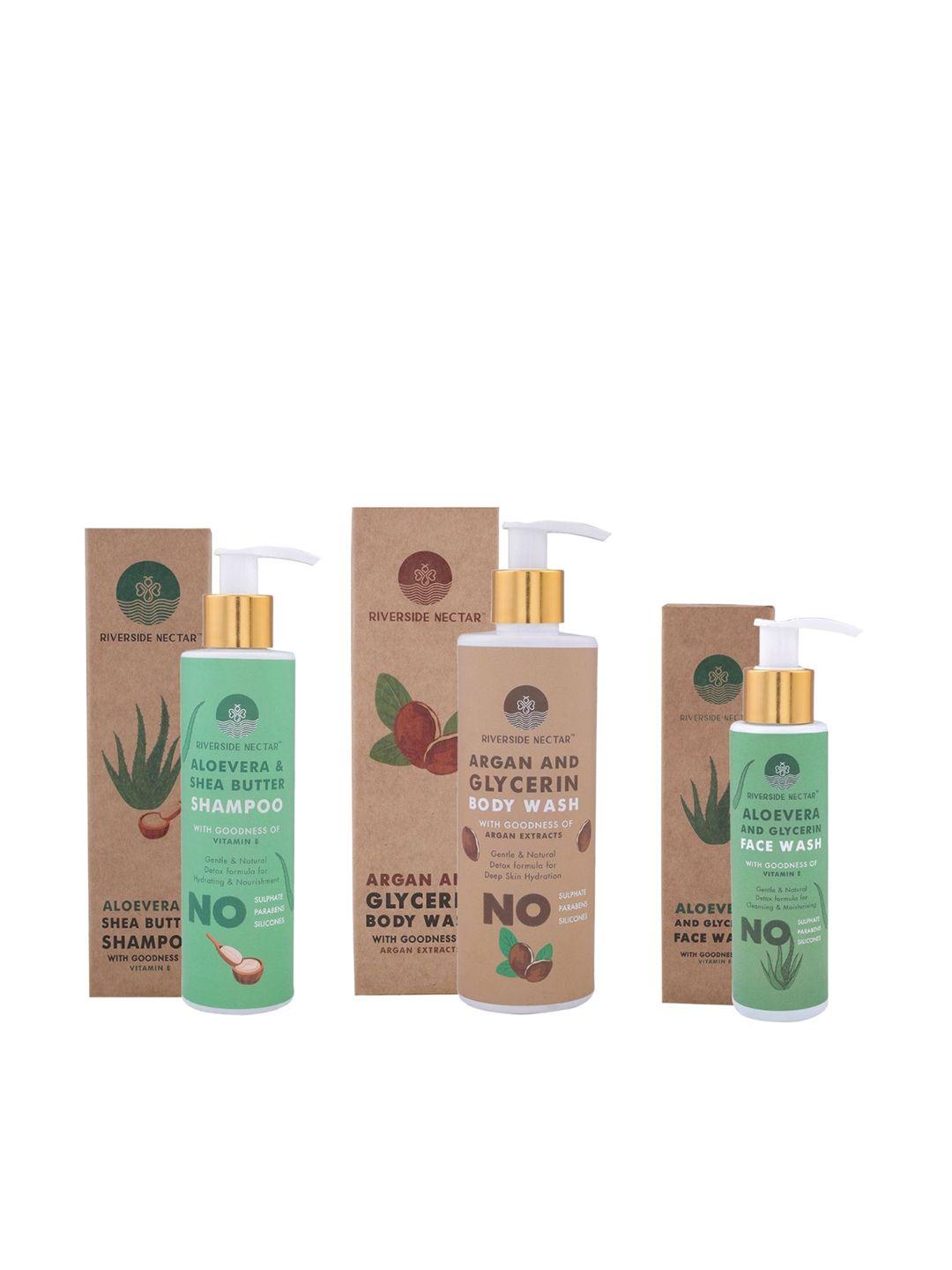 riverside nectar shampoo-face wash-body wash combo - 650 ml
