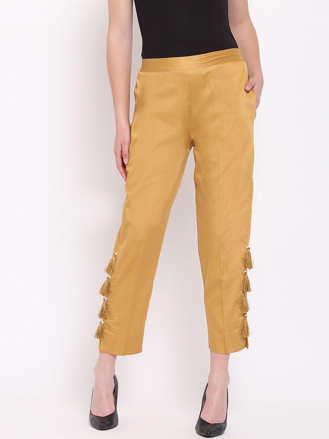 rivi women classic cropped pure cotton trousers