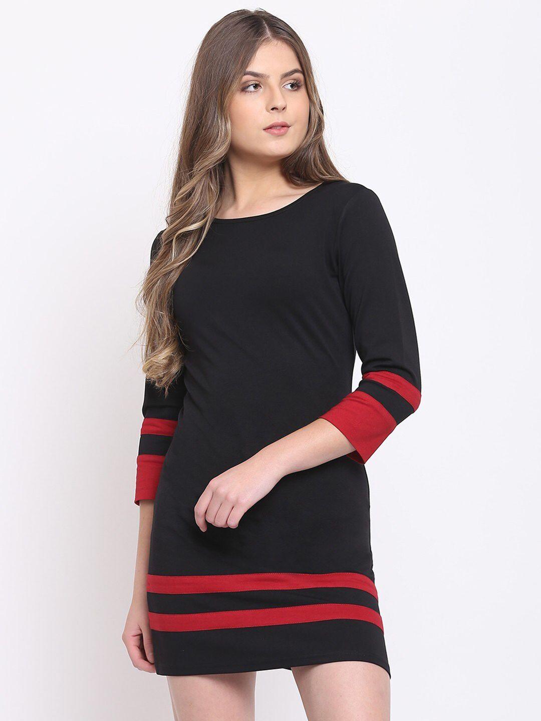 rivi black striped sheath dress