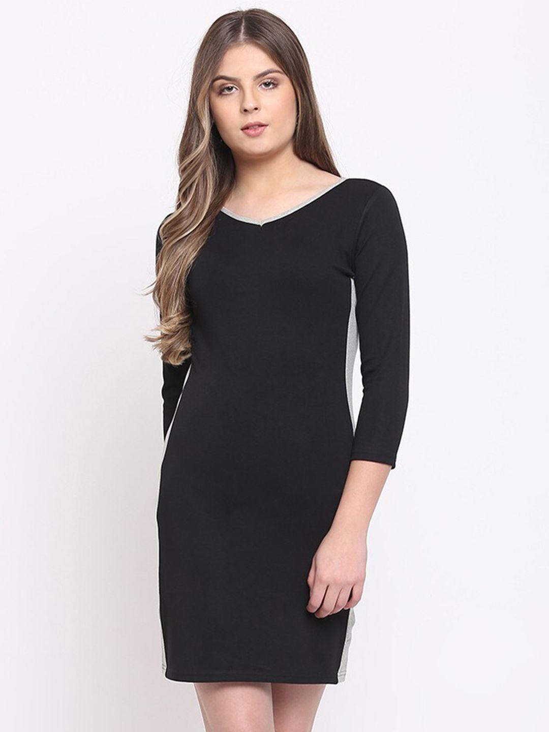 rivi colourblocked round neck bodycon cotton dress