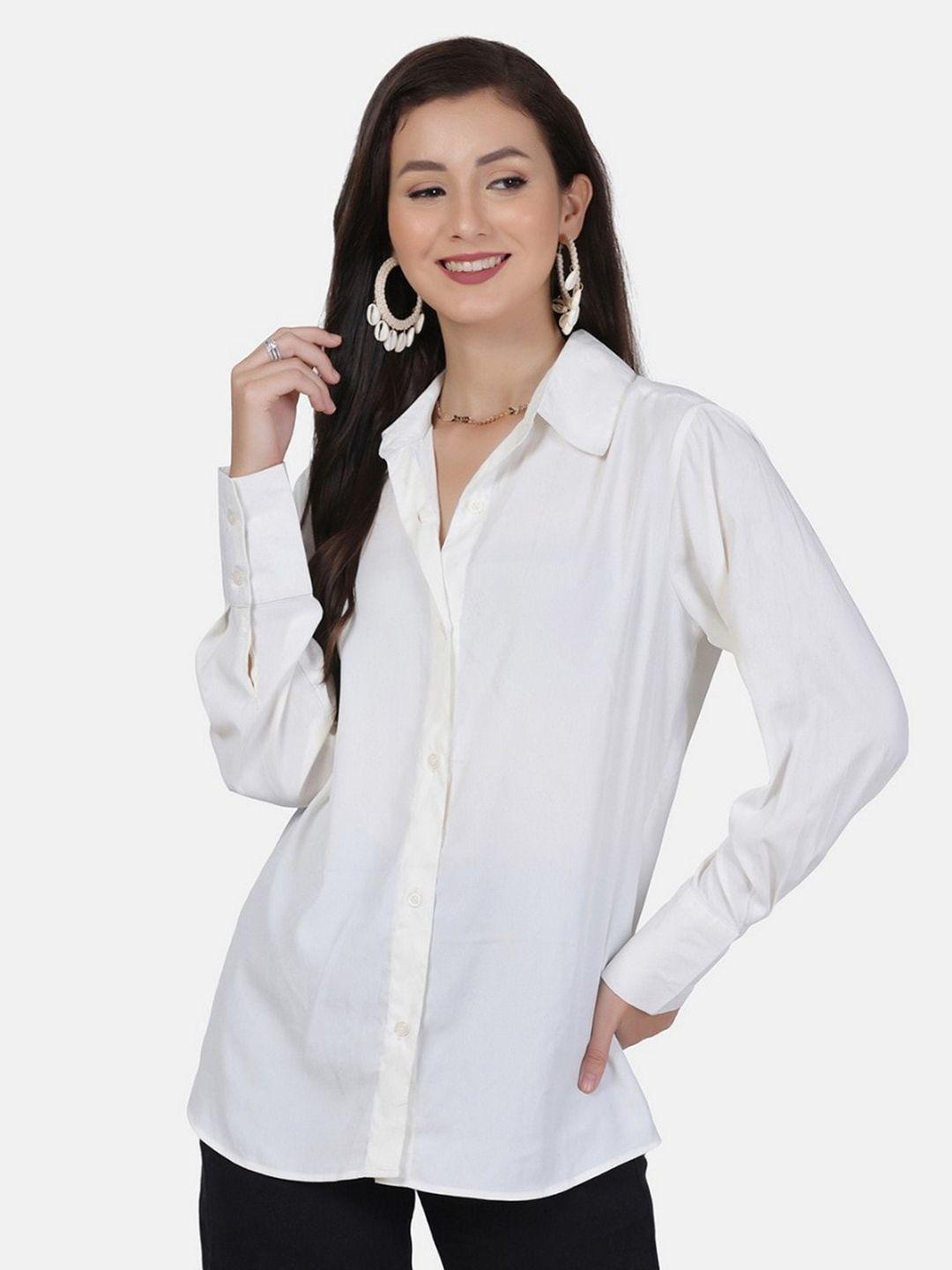 rivi relaxed oversized spread collar long sleeves satin casual shirt