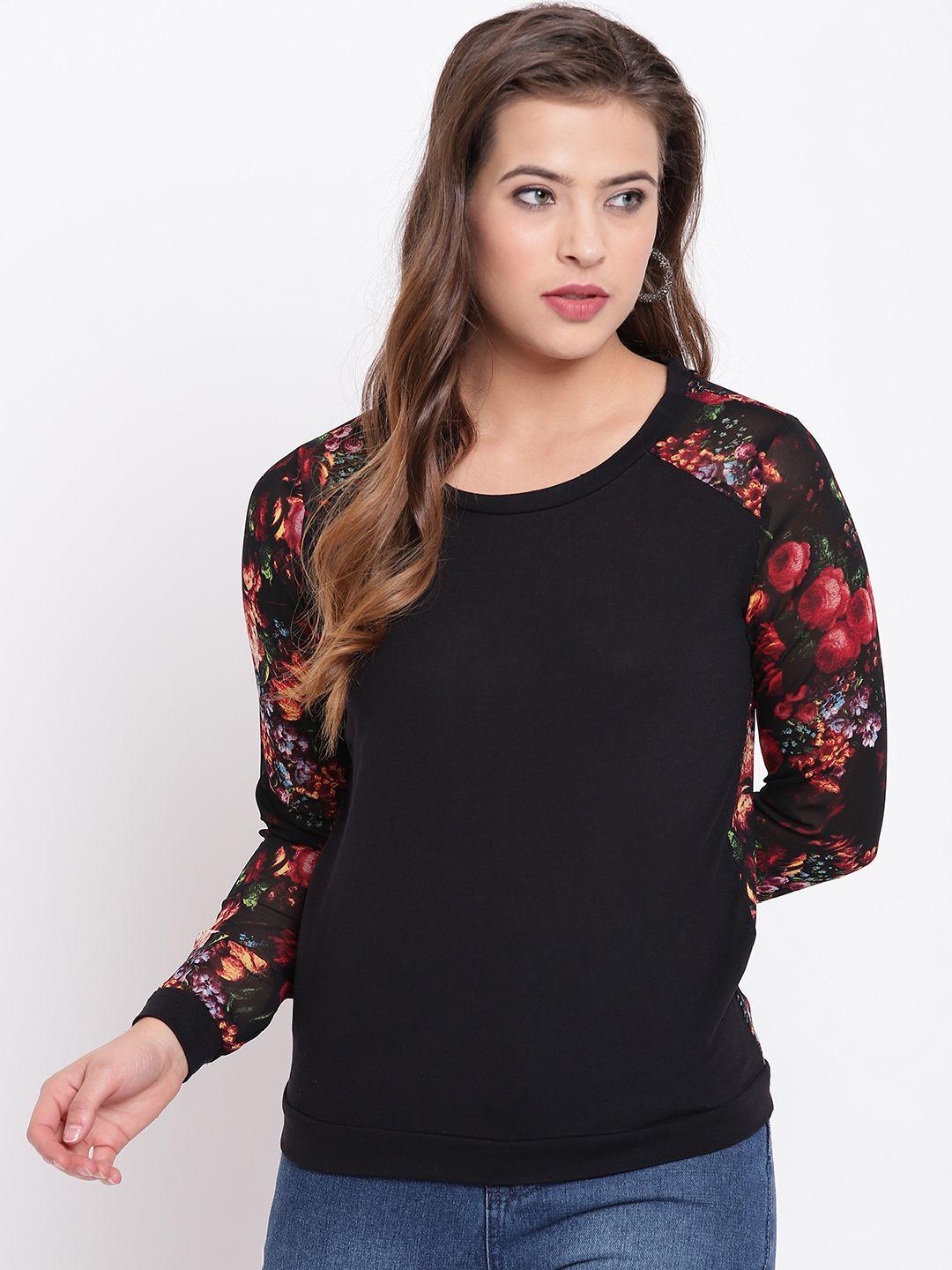 rivi women black printed top