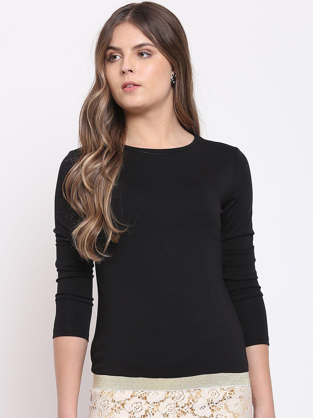 rivi women black solid top