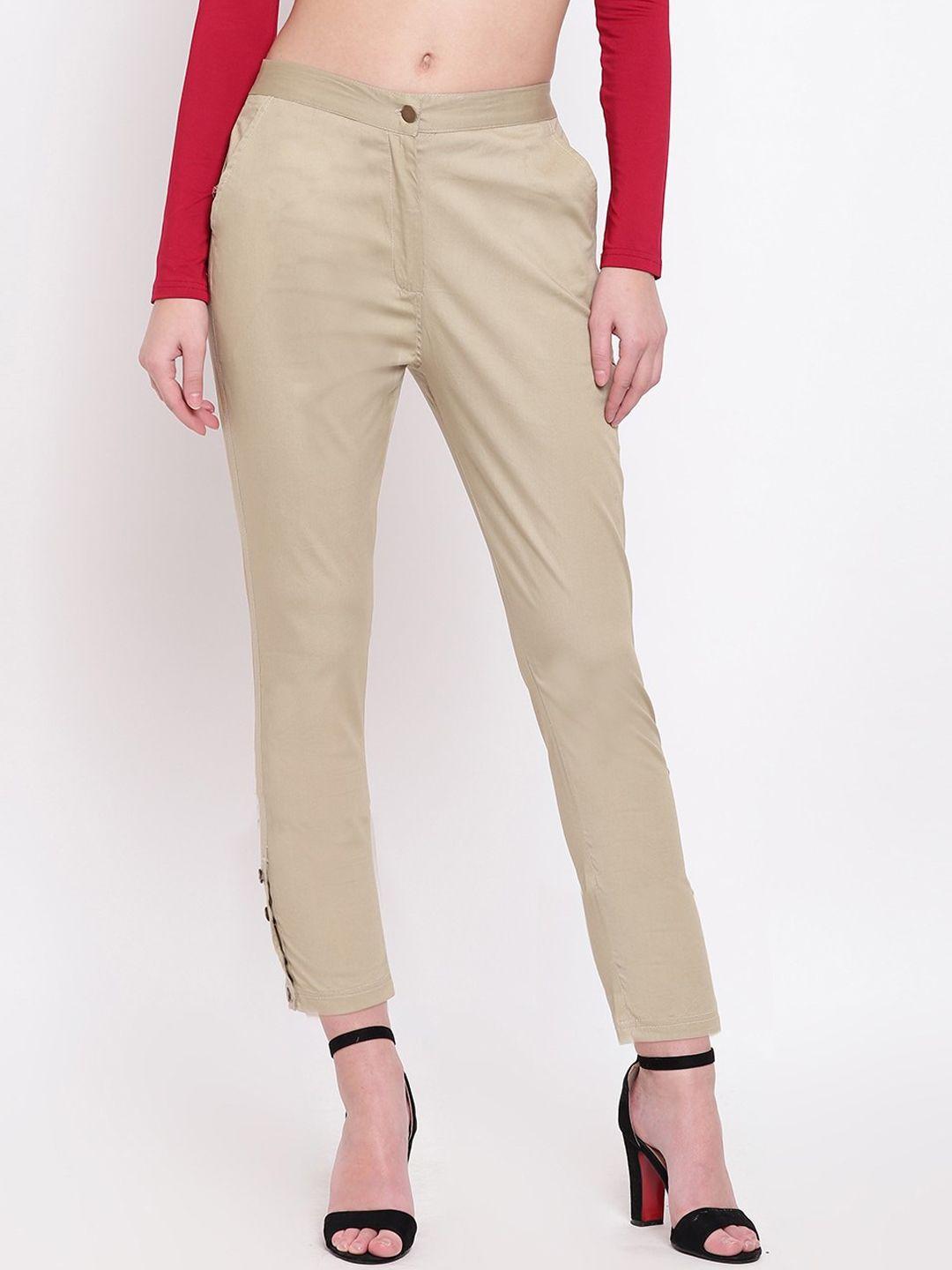 rivi women cotton slim fit trousers