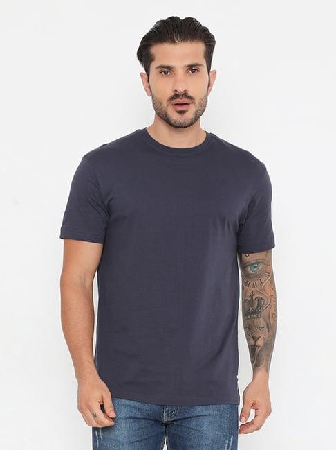 rivolta jet navy slim fit cotton crew t-shirt