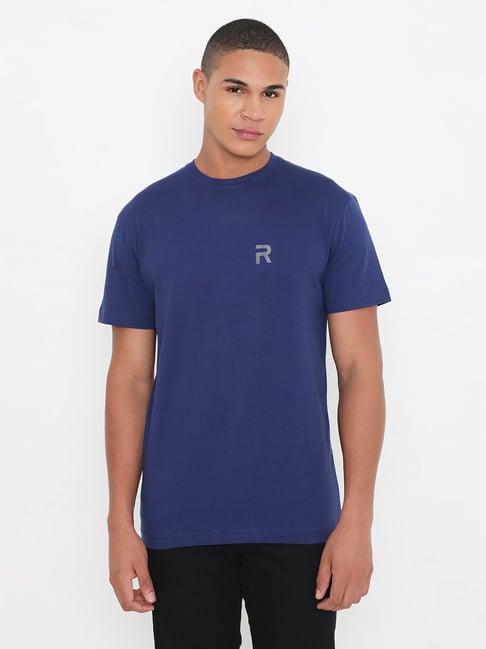 rivolta navy slim fit cotton crew t-shirt