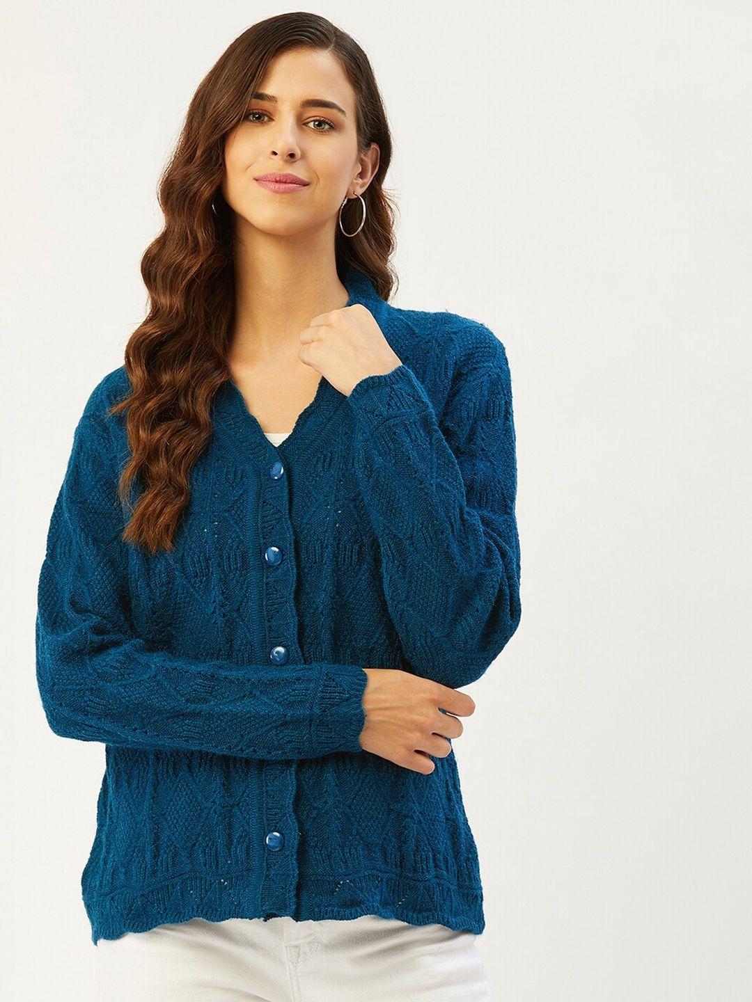 rivza cable knit self design v-neck cardigan