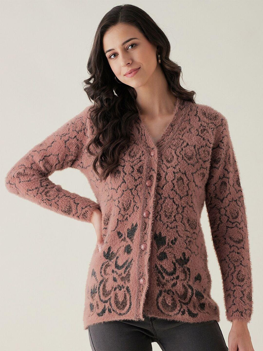 rivza women rust & brown cardigan