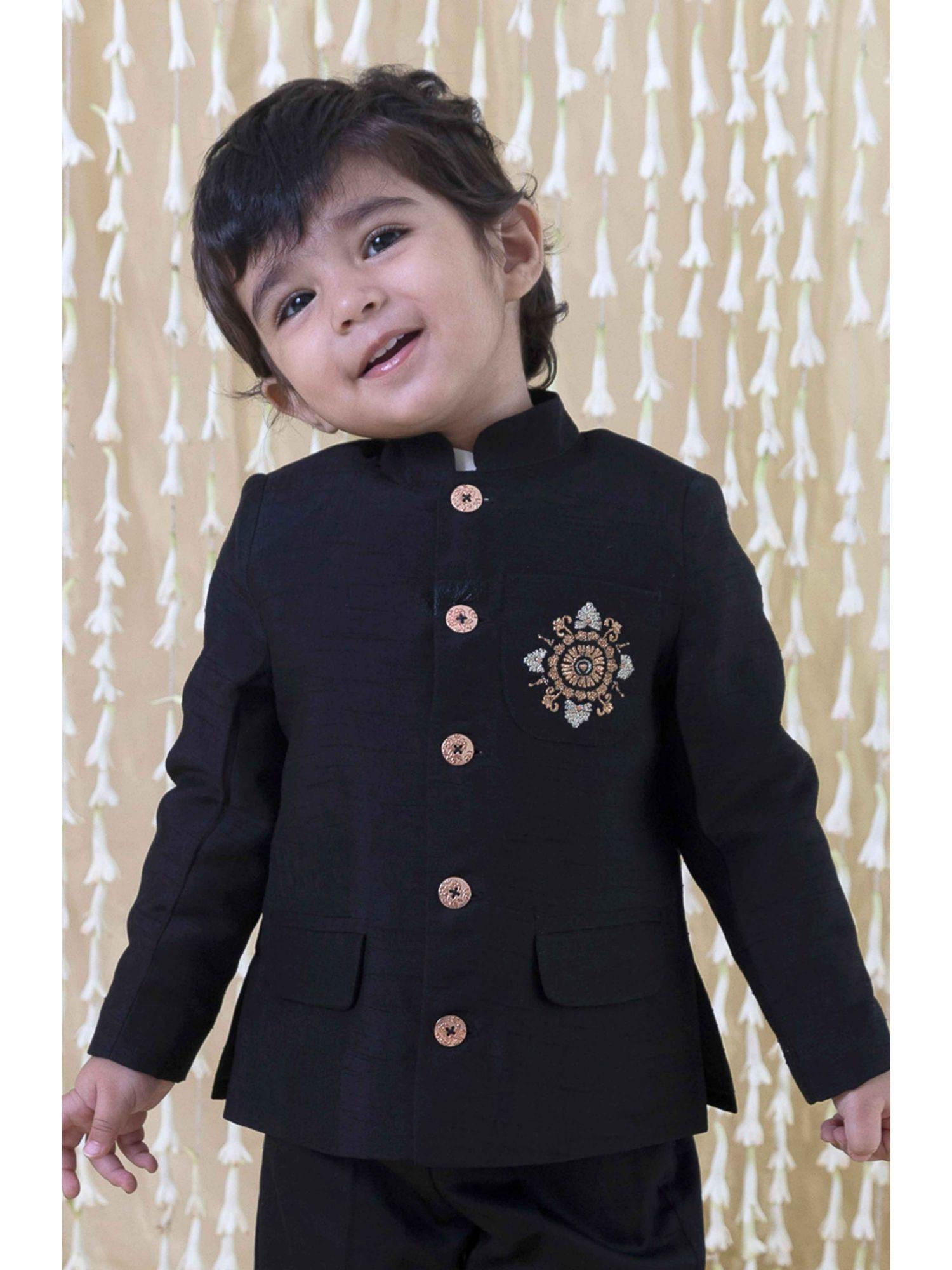 riwayat bandhgala for baby boys-black