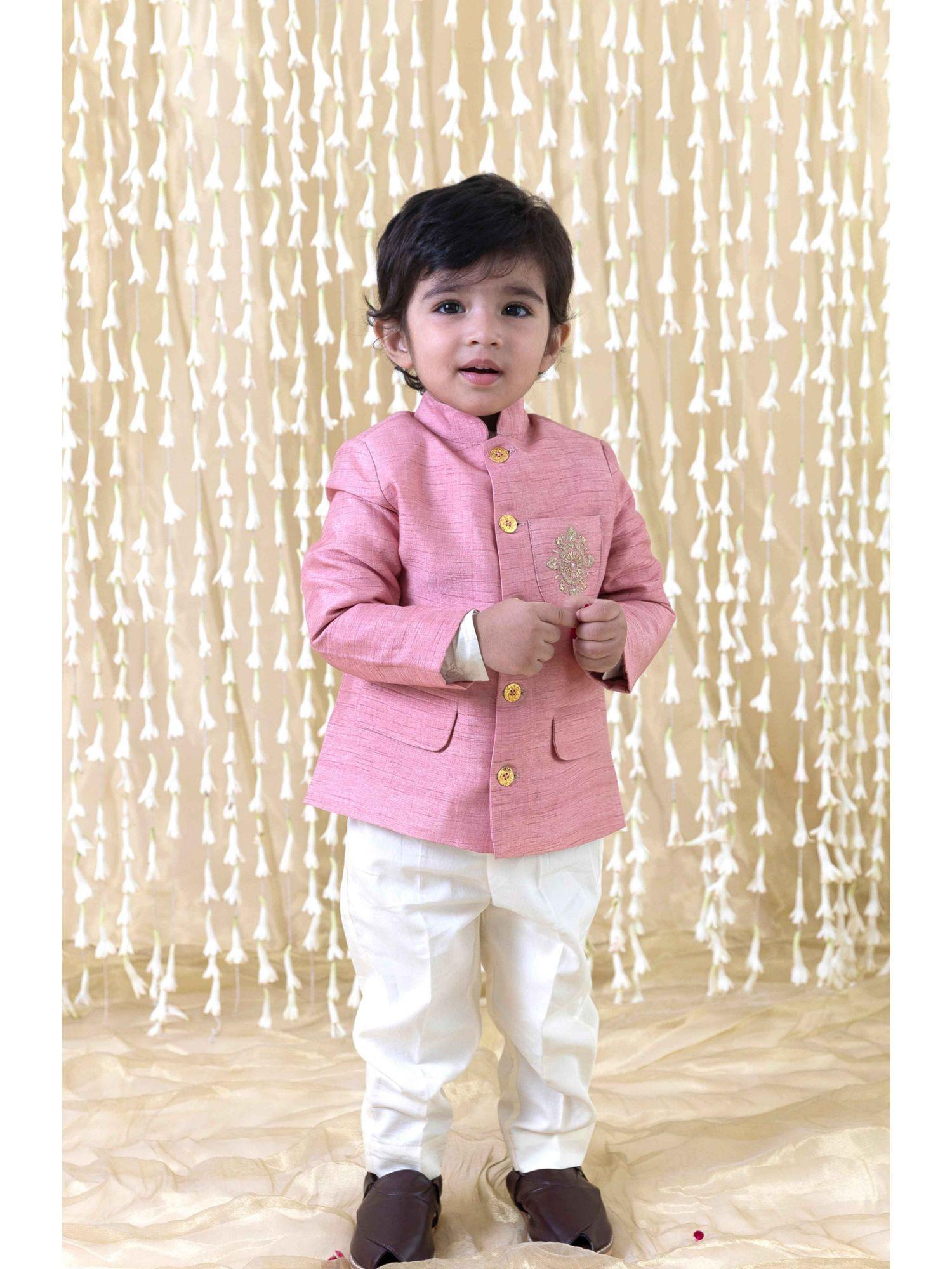 riwayat bandhgala for baby boys-pink