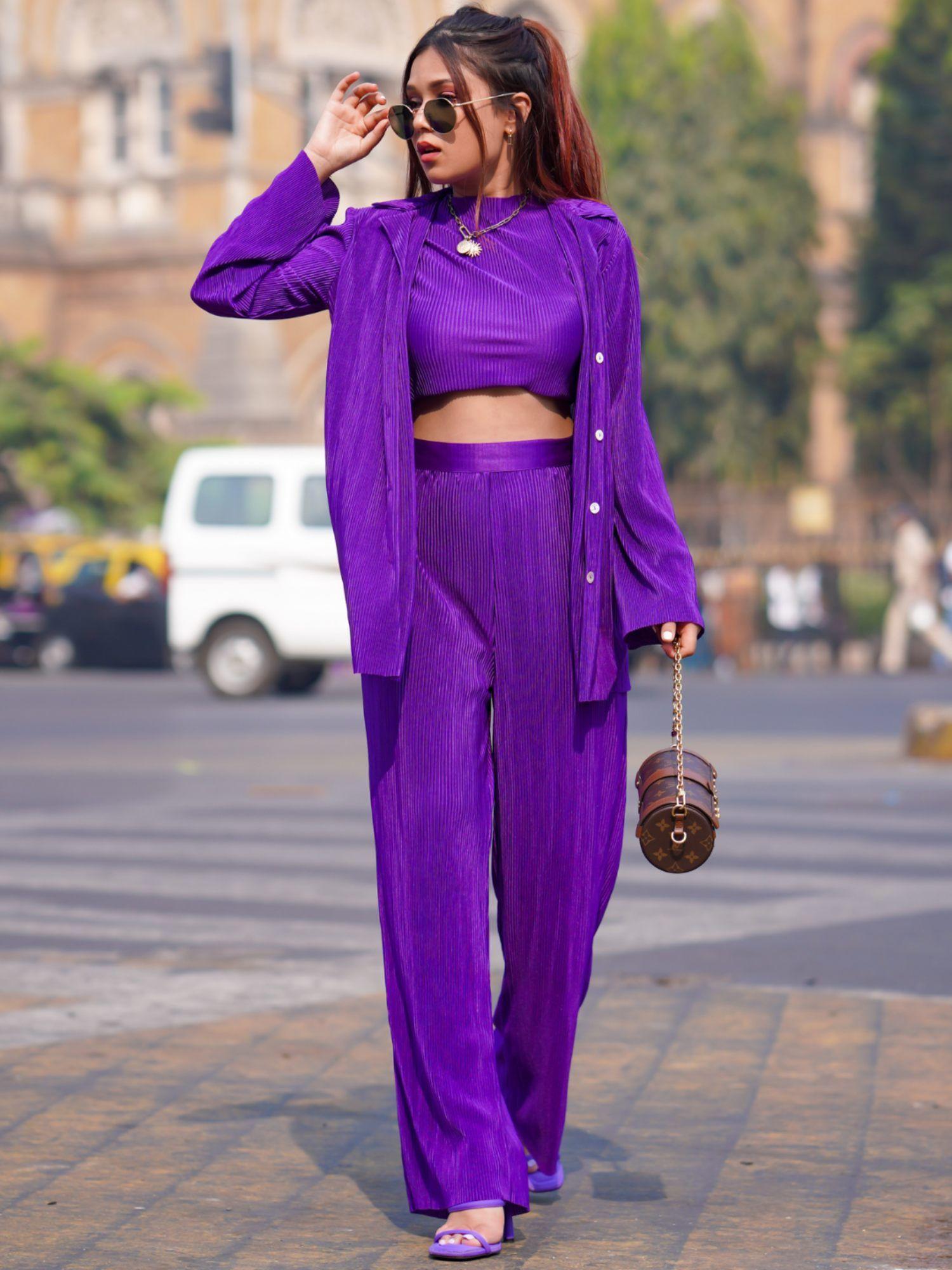 riya jain's on the go pleated co-ord set