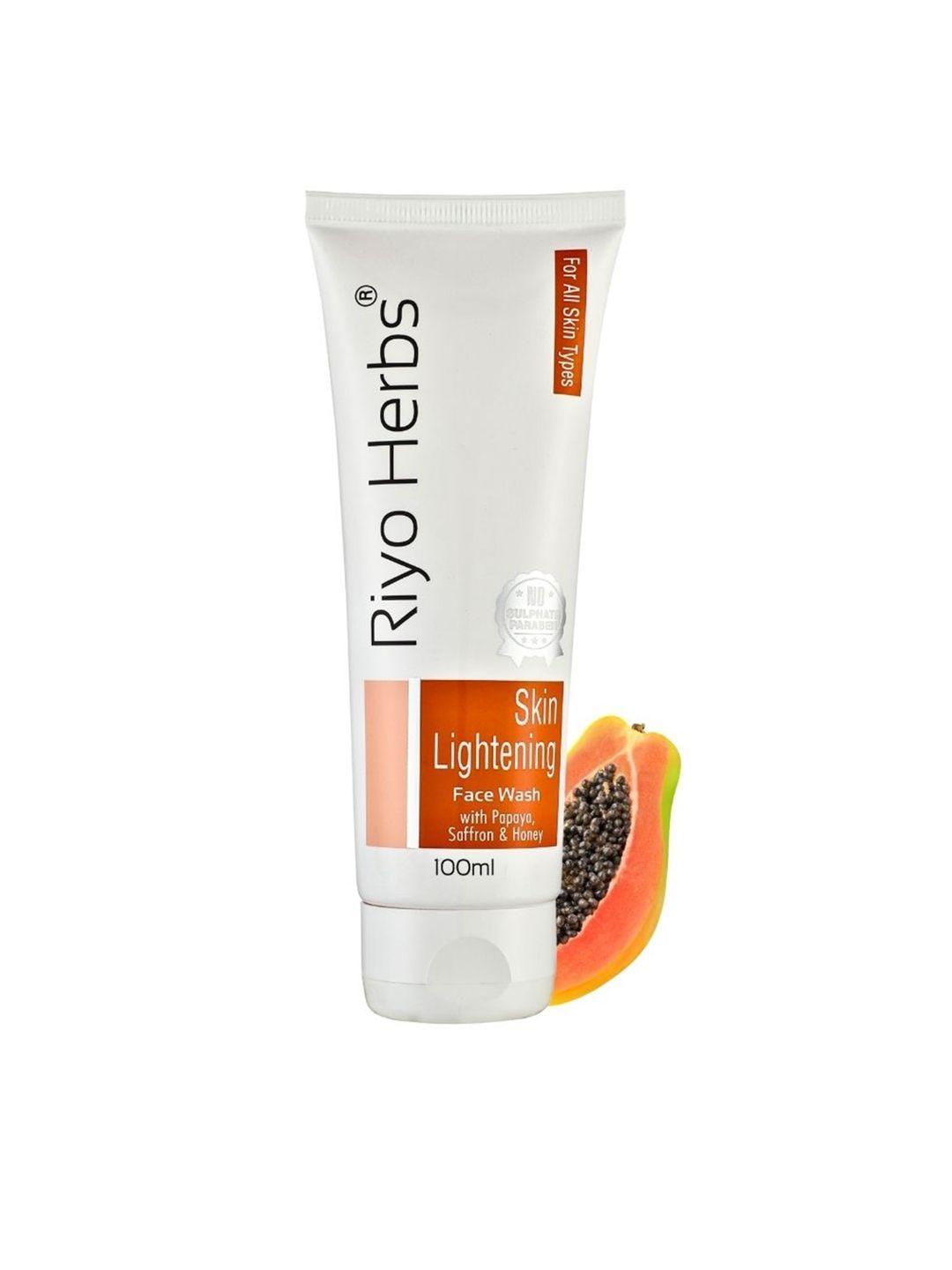 riyo herbs  skin lightening face wash with papaya, saffron & honey - 100ml