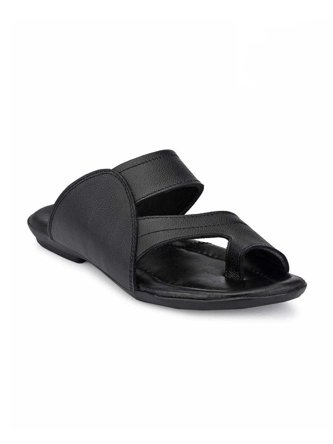 rl rocklin men black leather comfort sandals