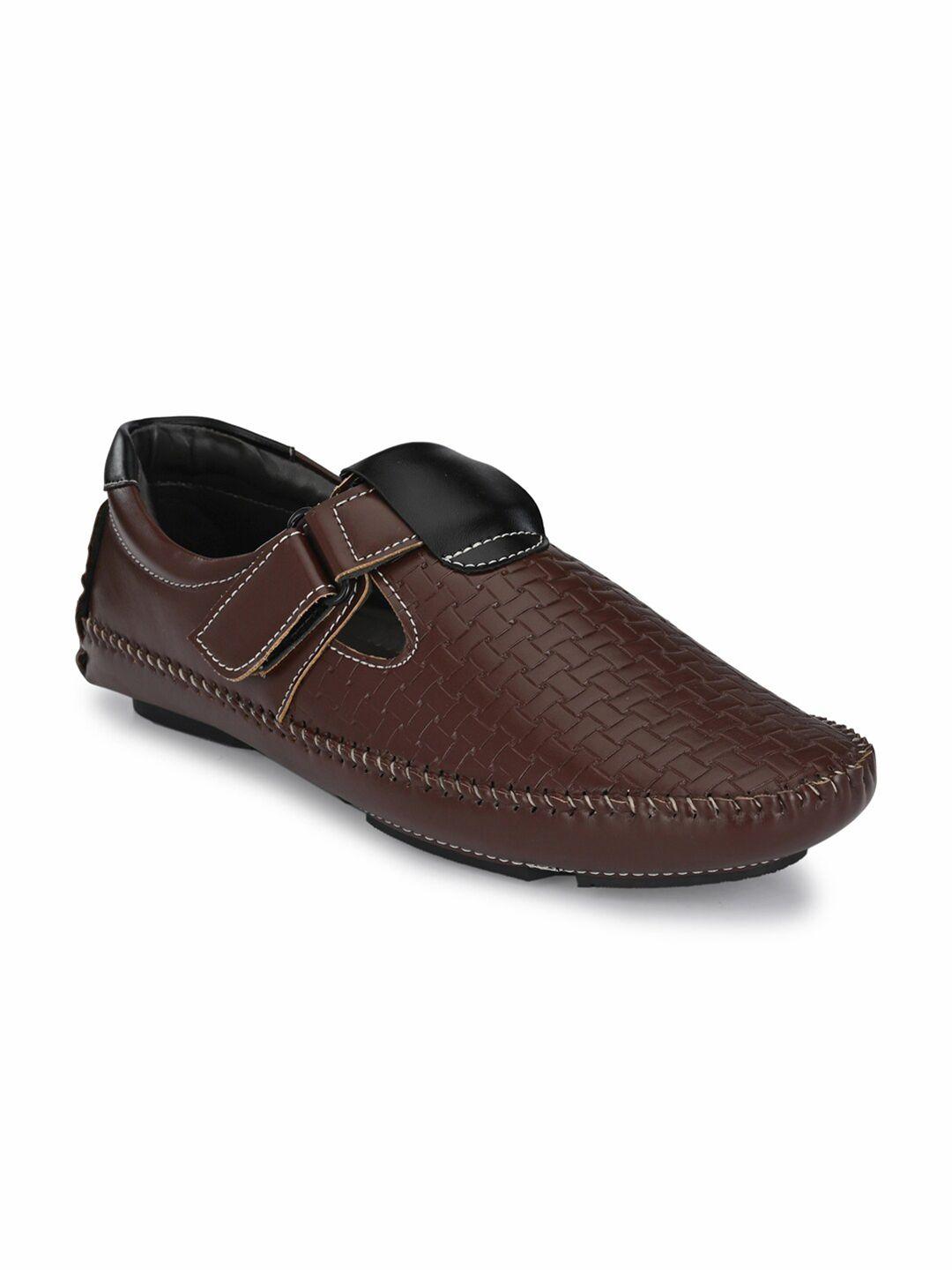 rl rocklin men brown & black shoe-style sandals