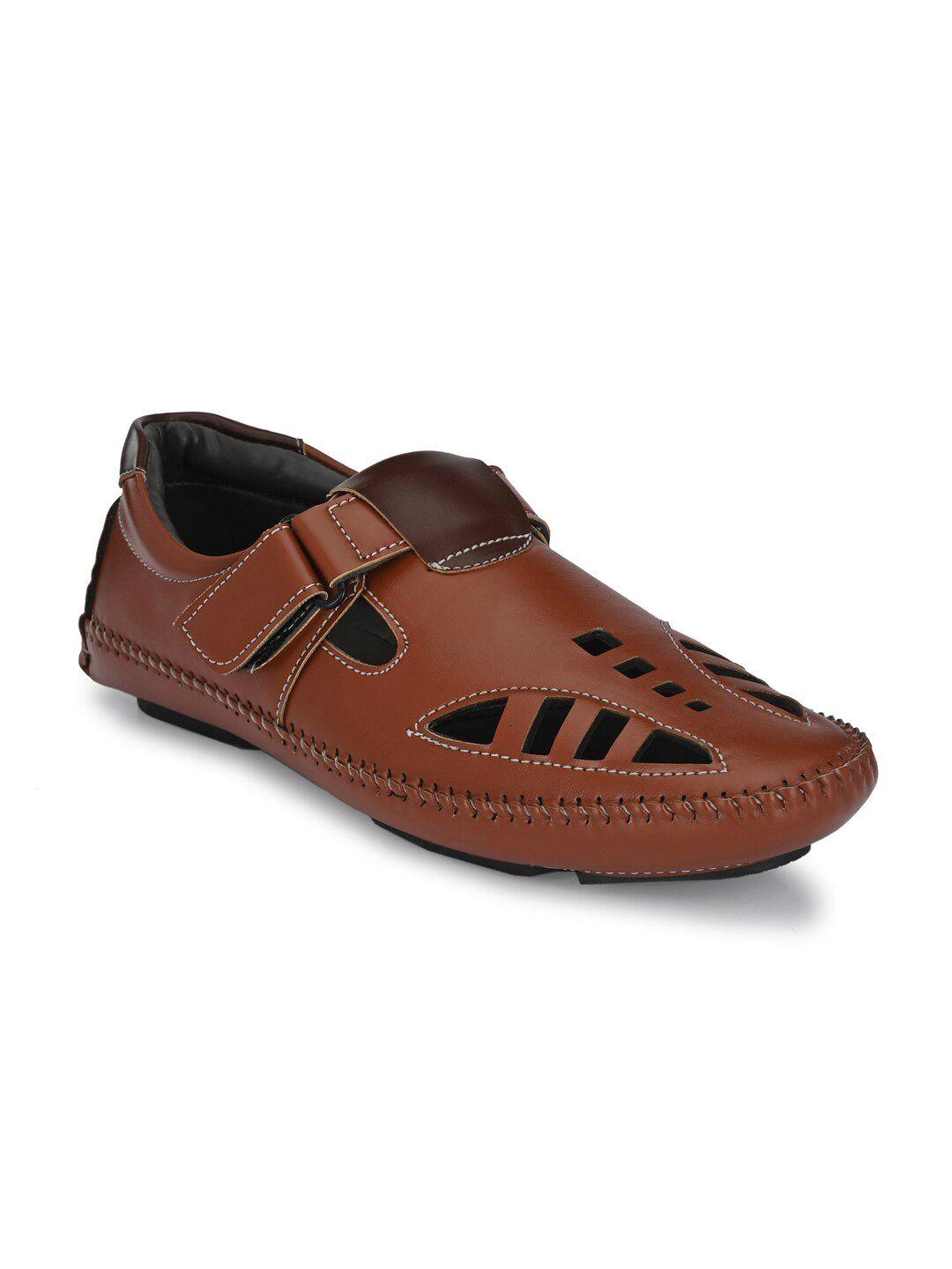 rl rocklin men tan shoe-style sandals