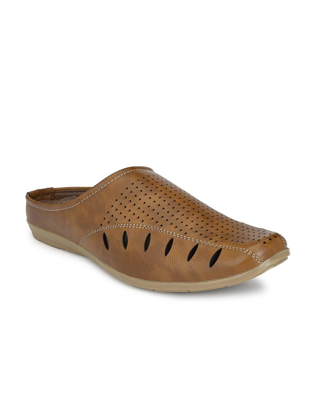 rl rocklin men tan textured shoe-style sandals