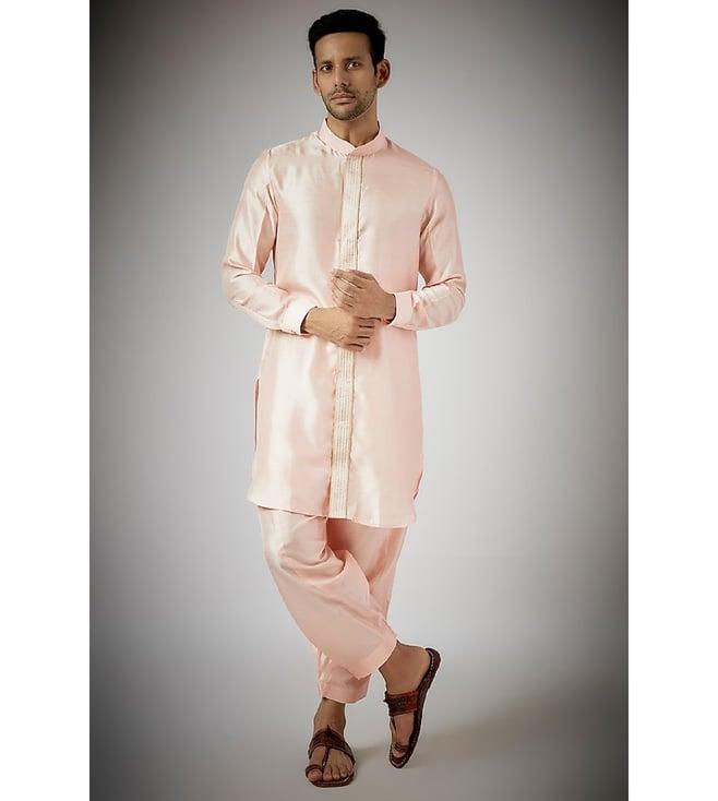 rng safawala blush pink embroidered kurta patiala set