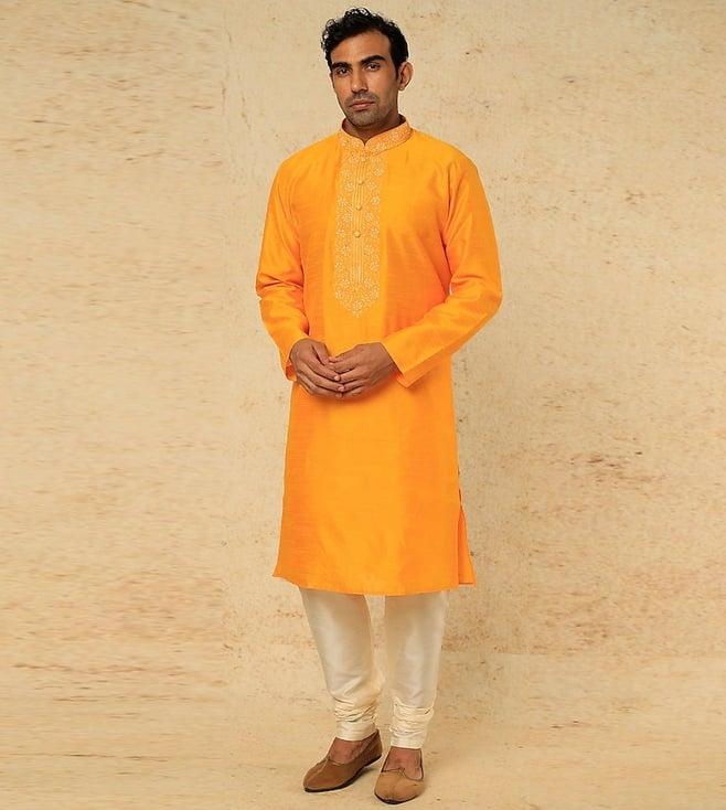 rng safawala orange seher kurta with pant