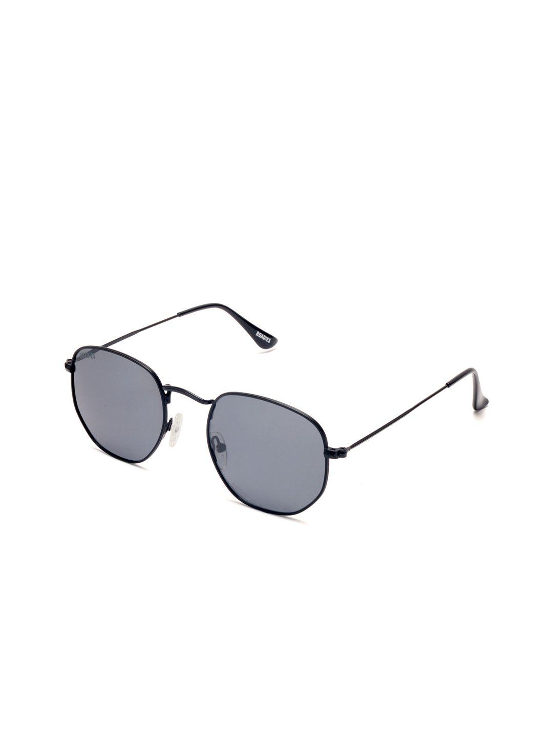 roadies unisex black lens & black oversized sunglasses with polarised lens