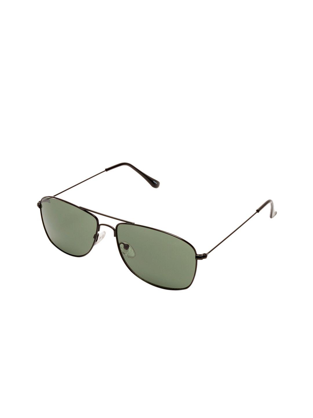 roadies unisex green lens & black rectangle sunglasses with uv protected lens