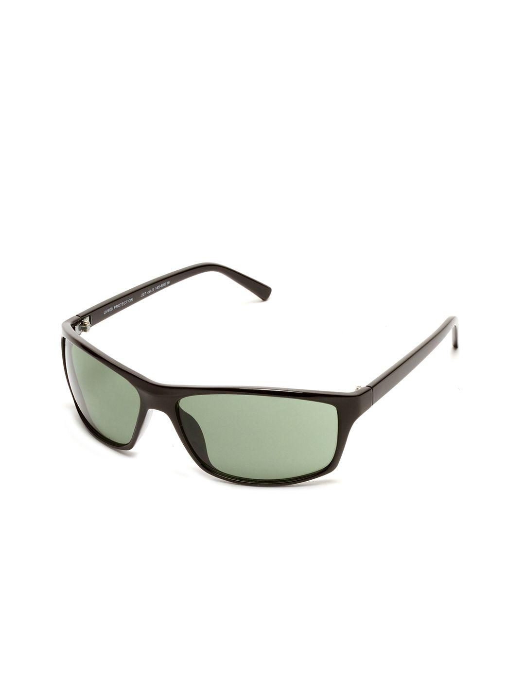 roadies unisex green lens & black square sunglasses with uv protected lens rd-227-c1