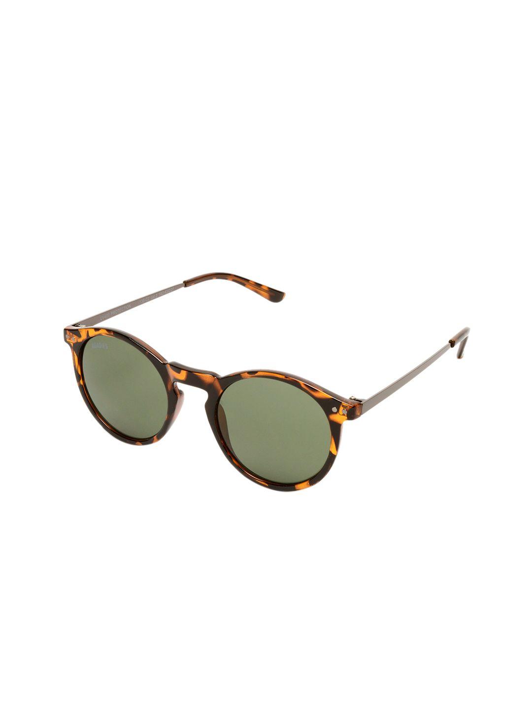 roadies unisex green lens & brown round sunglasses with uv protected lens rd-138-c2