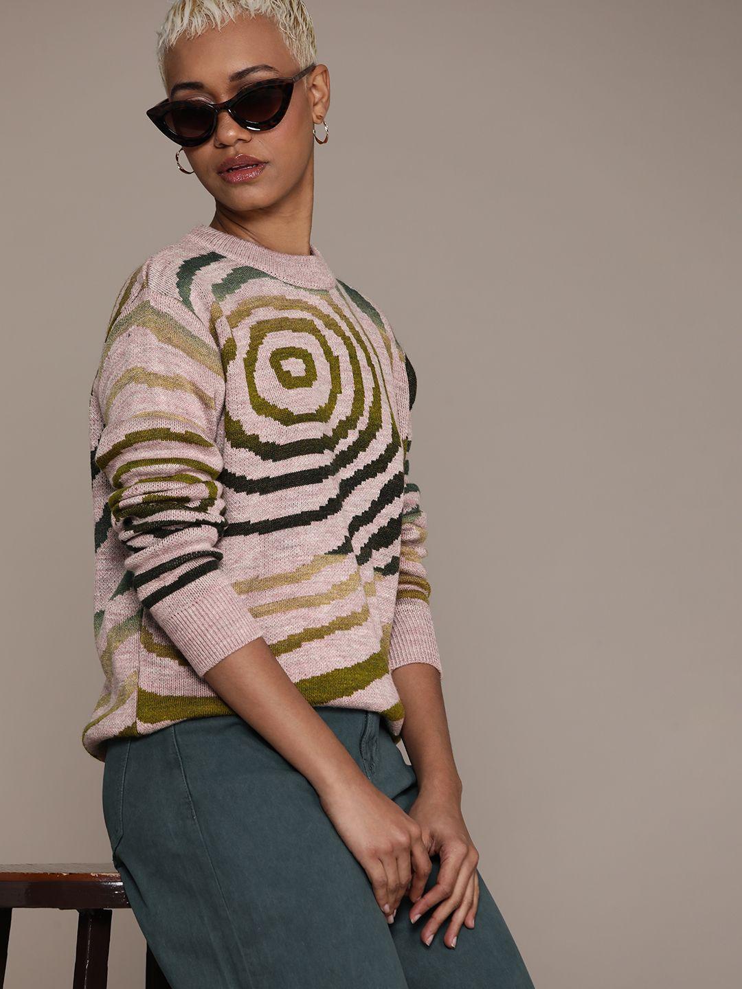 roadster abstract printed acrylic pullover