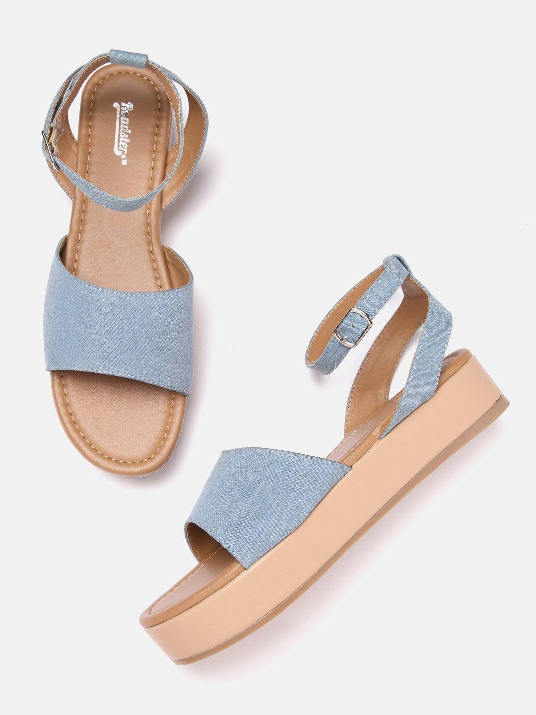 roadster blue solid flatform heels