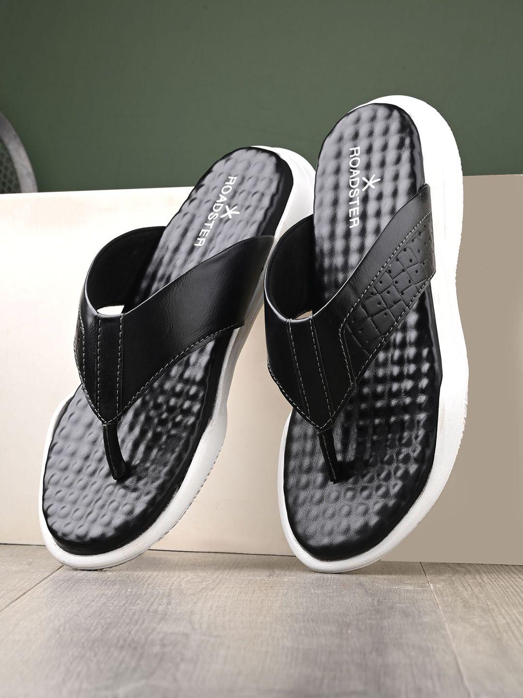 roadster men black comfort sandals