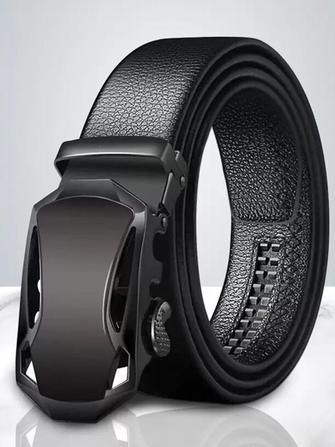 roadster men black textured artificial leather formal belt