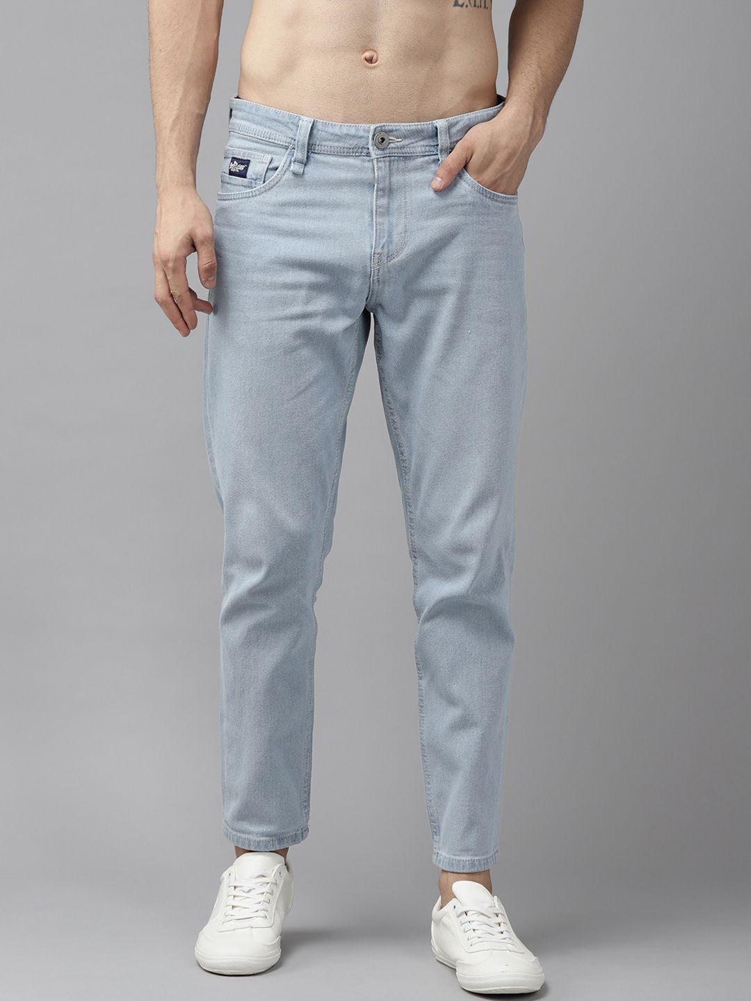 roadster men blue carrot fit stretchable jeans